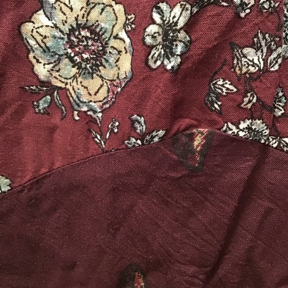 Eyeshadow Burgundy Floral Swing Dress, Size M - Picture 5 of 8